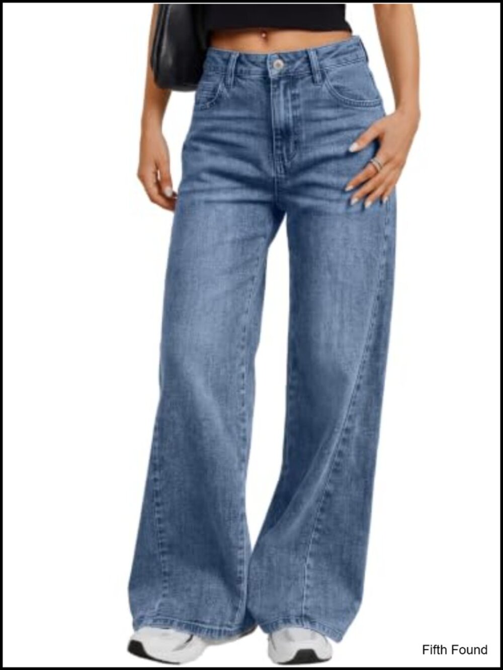 Wide Leg Jeans Stretchy Baggy Denim Pants Casual Loose Fit